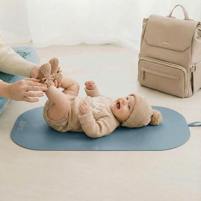 Beautiful Portable Baby Changing Pad - Wipeable and Easy to Clean Diaper Changing Mat - The Perfect Waterproof Vegan Leather Pad for Traveling