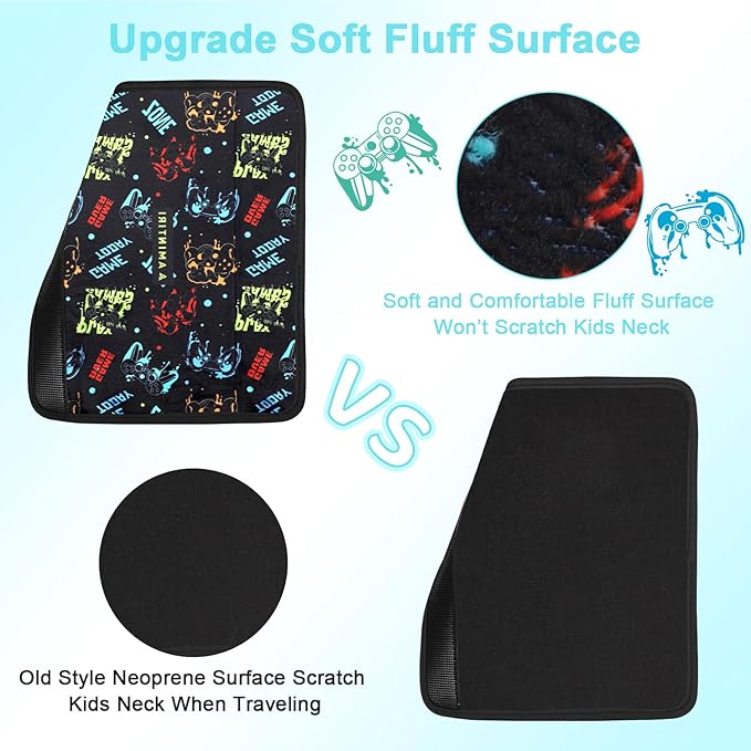 Amintiri Seat Strap Shoulder Pads for Kids, Seat Belt Cover for Children, Soft Furry Seat Belt Cushion for Travel, Cartoon Car Seat Belt Pad Cover for Boys and Girls. (Radio Game)