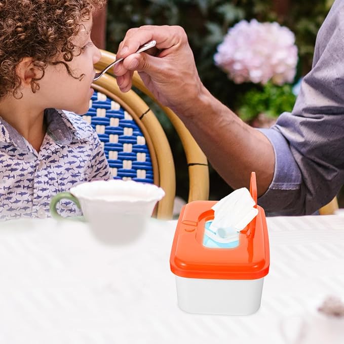 DOITOOL 2 Pcs Baby Wipes Dispenser Plastic Wipe Holder Container Case with Sealing Design Refillable Container Emapty Box Keeps Easy Open and Close for Bathroom Nursery (Random Color)