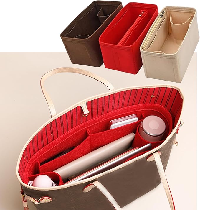 Lckaey Purse Inserts for Speedy 35 Organizer Insert, for monogram bag, HandBag protective insert Tote Bag and hand bag protector, organizer insert 1083red-XL