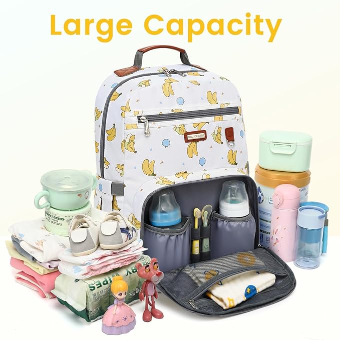BILLITON MASHI Diaper Bag Backpack, Large Baby Nappy Bags with Portable Changing Pad for Boys and GirlsMultifunction Travel Baby Bag for Moms Dads, Shower Gifts Waterproof and Stylish