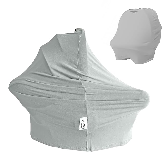 MOZAH Baby Multi-Use Cover: 9-in-1 Baby Carseat Cover, Nursing Cover, Stroller Cover & More. Breast Feeding Essentials and Baby Registry Favorite (Belgian Grey)