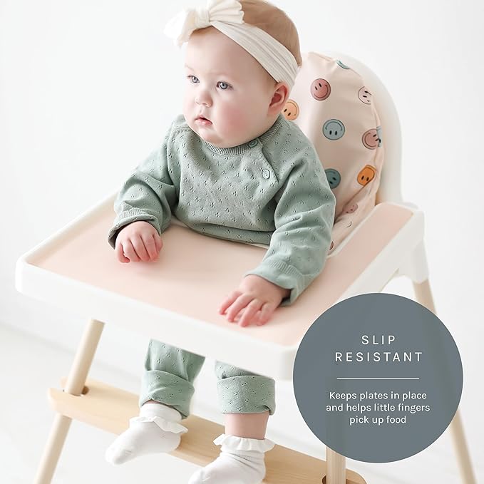 Yeah Baby Goods Placemats Compatible with The IKEA Antilop Highchair (Blushing Beige) - Food-Grade Silicone Highchair Tray Mat – Easy to Clean, High Chair Accessory