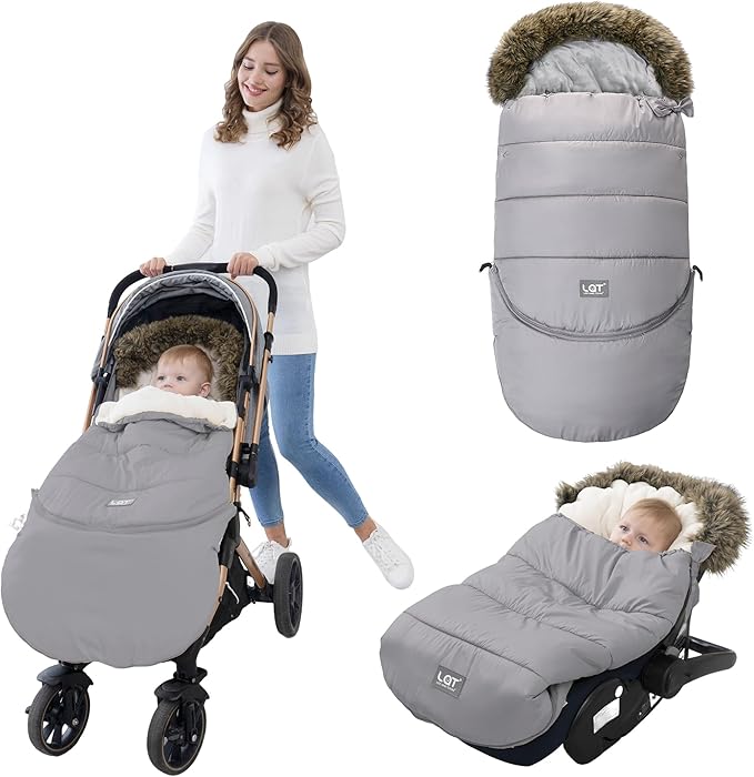 LAT Baby Warm Bunting Bag Universal,Extended and Removable,Stroller Sleeping Bag Cold Weather,Waterproof Toddler Footmuff