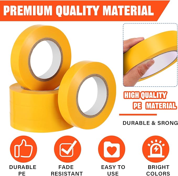 Frienda Floor Vinyl Tape 1/2inch Floor Marking Court Tape Outdoor Playing Field Marking Equipment for Social Distancing Gyms, Athletics, Equipment