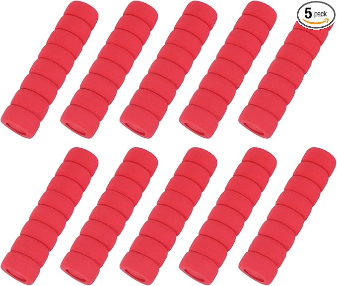 uxcell 10 Pcs Door Knob Cover, Safety Door Handle Protector Covers Anti-Collision Soft Spiral Door Knob Covers Foam Door Pull Cover for Bedrooms Bathrooms Offices Doors, Red