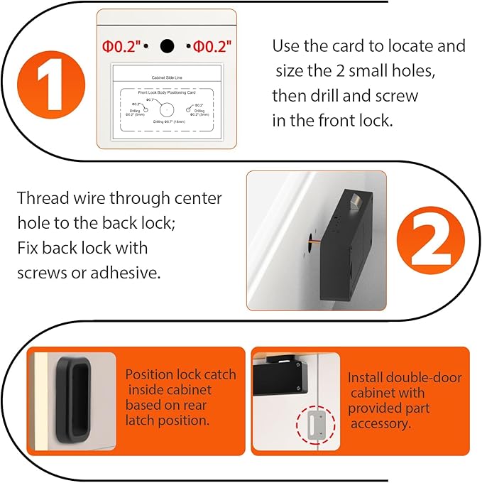 Smart Cabinet Lock with Fingerprint and Passcode eLinkSmart RFID NFC Child Safety Lock with APP Perfect for Liquor File Drawer Locker Cupboard Closets No Drilling Fix All Thickness Horizontal