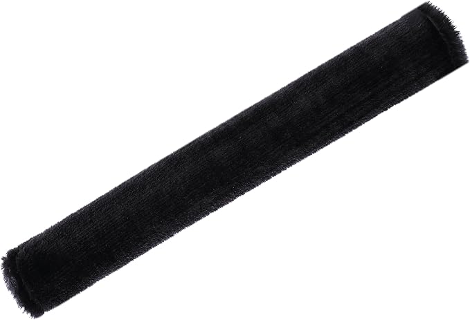 Amooca Soft Faux Fur Universal Fit Seatbelt Cover Car Truck SUV Airplane Seat Belt Shoulder Pad for Carmera Backpack Straps Neck Cushion Protector Extra Long 19.7in Black
