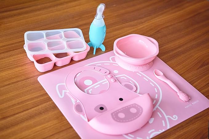 Baby Silicone Placemat, Roll up for On-The-go, 13.7X15.7 Inches, BPA/Phthalate Free, 6 Month+