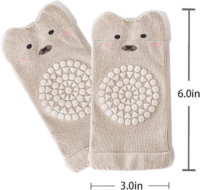 TFTSR Baby Knee Pads for Crawling (3 Pairs) and Baby Socks for Walking (3 Pairs), Walking Protector for Toddler Kid Girls Boy