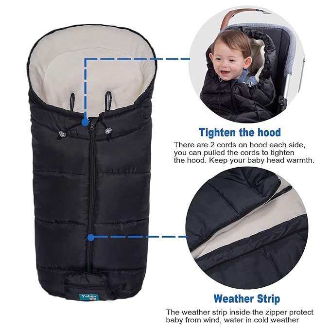 Yobee Waterproof Universal Baby Stroller Sleeping Bag, Warm Footmuff to Protect Baby from Cold and Winter Weather, Multifunction Stroller Blanket Accessories
