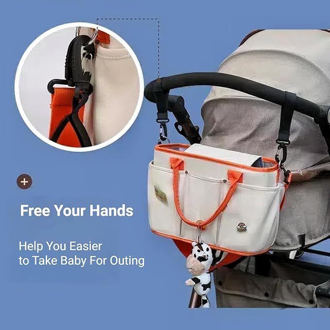 Universal Stroller Organizer with Double Bottle Holder, Fits For All Baby Strollers,6 Colors, Big Capacity (Pure Pink)