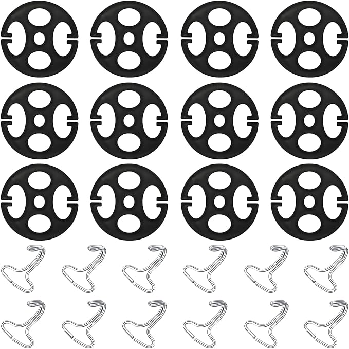 24 Pieces Car Seat Cover Plum Plate Metal Hook,12 Pcs Plastic Car Seat Covers Chucks,12 Pcs Metal Hooks Locking Clip Plastic Card Fixed Fastener Buckle for Seat Replacements Accessories(Black)