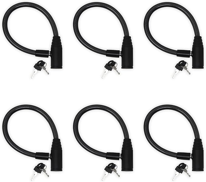 Urban August Child-Proof Refrigerator Lock for Kids & Adults - Lock for French Door Fridge and Cabinet (Small, Black, 6 Pack Keyed Alike)