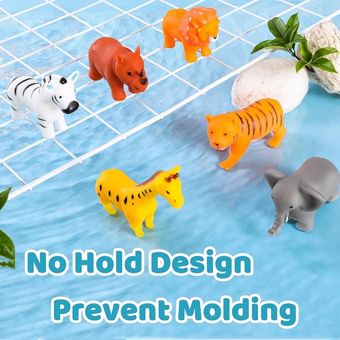 WQTHE Baby Bath Toys, for Infants 6-12& Toddlers 1-3, No Hole Bathtub Toys (Animals Combo Ⅲ, 16 Pcs)