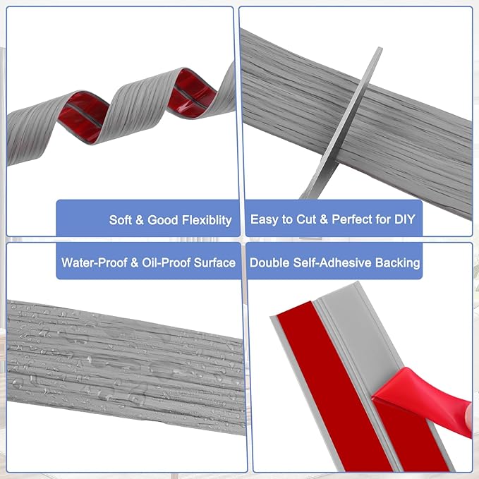 Wall Corner Protector Moulding Trim Peel and Stick Wall Corner Guards Trim Flexible Self Adhesive Edge Protector Moulding, 1.6 in x 20 Ft, Light Gray Wood