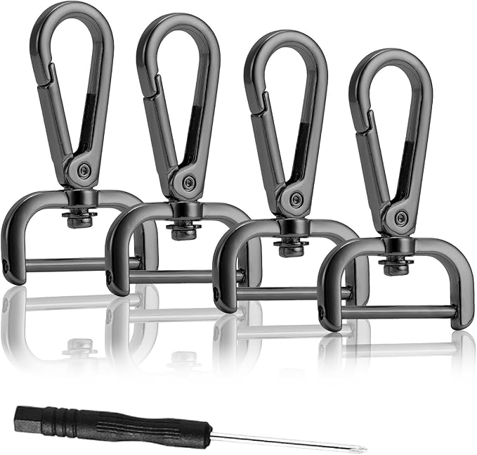 4PCS Detachable Snap Hook Swivel Clasp with Screw Bar, Multiple Sizes Hardware for Changing Bag Straps,Gunmetal1 1/2