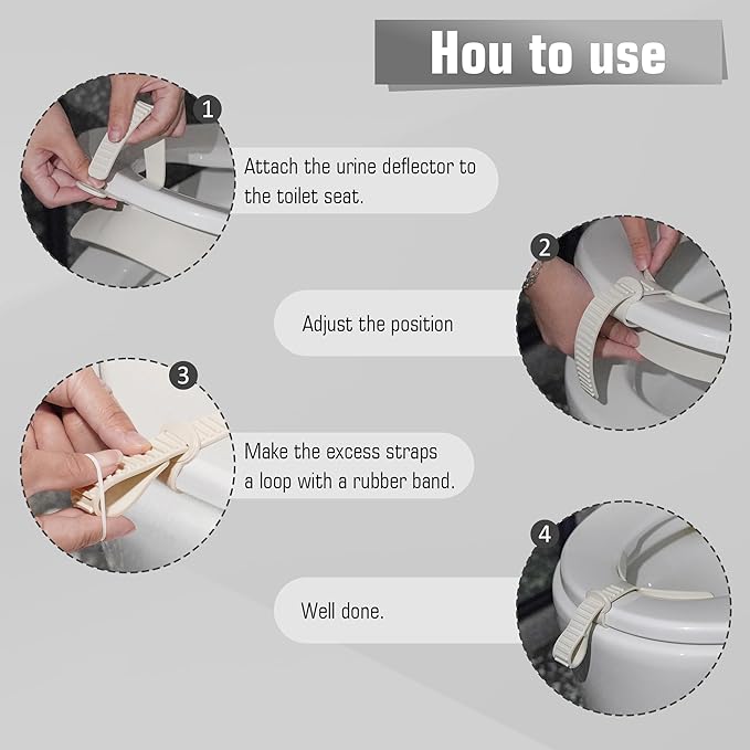 Toilet Pee Splash Guard – Urine Deflector Blocks Leaks Center Strap with Built-in O-Ring | Comfortable Pee Shield for Toddlers, Potty Training & Elderly | Fits Most Toilet Seats (1, 11.4x6.3inch)