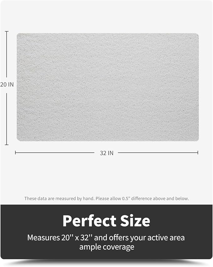 Non-Slip Bathtub Mat, 20x32 Inch, Shower Mats for Bath Tub, PVC Loofah Bathroom Mats for Wet Areas, Quick Drying