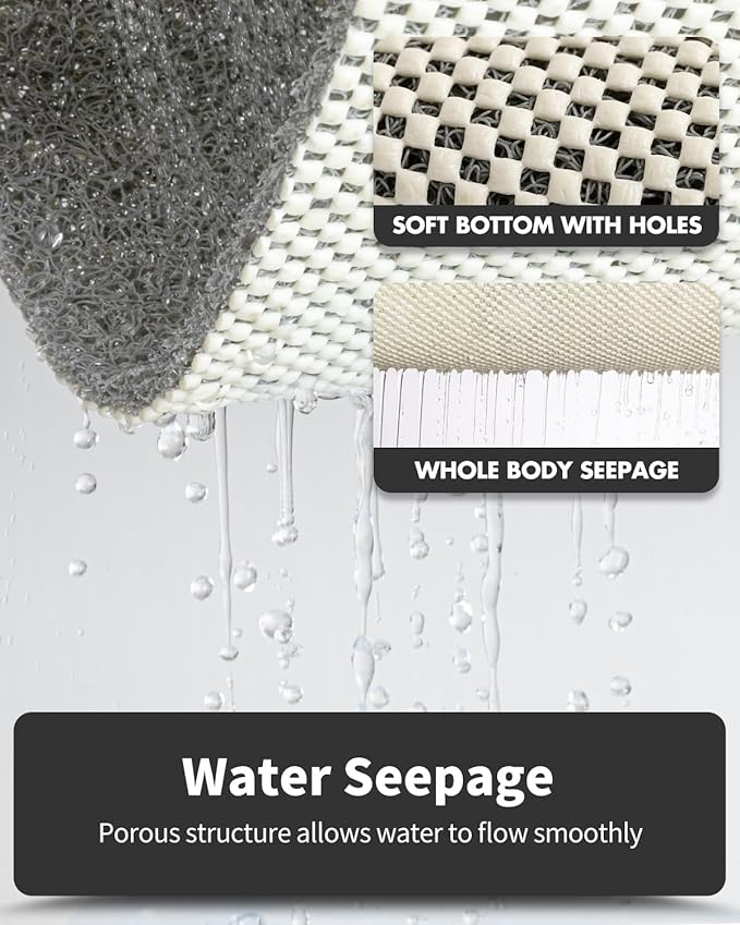 Non-Slip Bathtub Mat, 17x47 Inch Shower Mats for Bath Tub, PVC Loofah Bathroom Mats for Wet Areas, Quick Drying