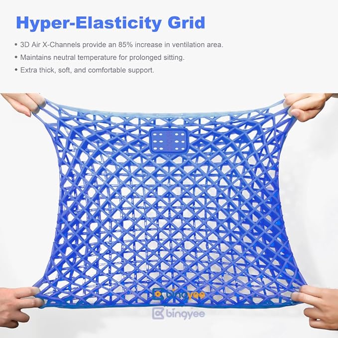 bingyee Gel Seat Cushion 1.8 Inch Thick Seating Pad Orthopedic Chair Cushions for Pressure Relief Gel Pads for Office Chair, Car, Home, Wheelchair, Kayak Cushion, Stadium Cushion