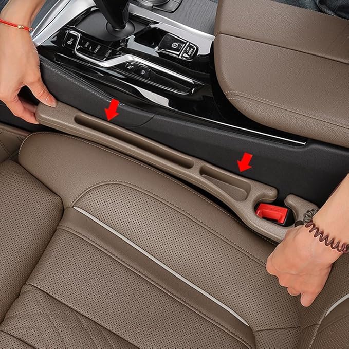 Car Seat Gap Filler Organizer Universal for Car SUV Truck Accessories Seat Gap Plug Blocker with Storage Slot Brown 2 Pack
