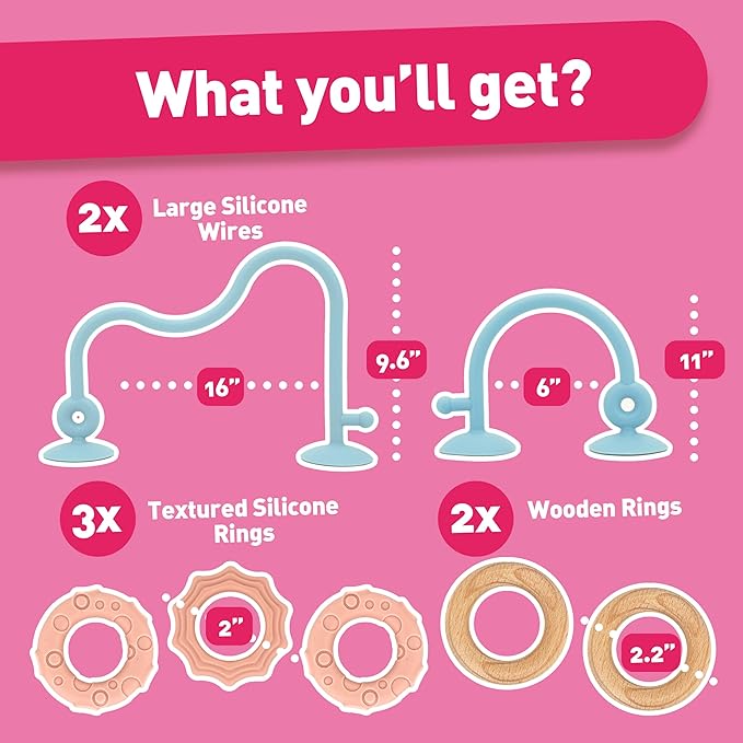Baby Suction Cup Sensory Toy - Gentle 24hr Adhesion Montessori Sensory Teething Highchair Toy Gift for 0-6 6-12 Months Babies, Interactive Silicone Bath Teether Toys for Infants, Toddlers