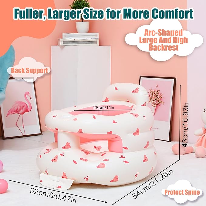 Upgraded Inflatable Baby Seat for Babies 3-36 Months, Inflatable Baby Chair Sit Me Up Floor Seat for Baby, Back Support Baby Seats for Infants for Sitting Up with Built in Air Pump
