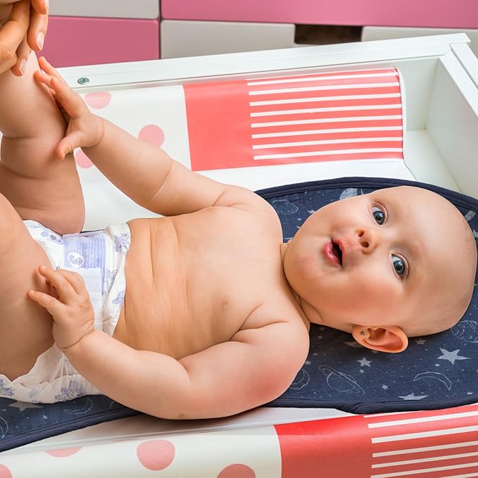 Hahafelt 3 Pcs Changing Pad Liners Fits in Peanut Shape Changing Pad Waterproof Diaper Mats Organic Cotton Peanut Mats are Warm on Baby's Back, Washable Reusable (Starry Style,Multicolor)