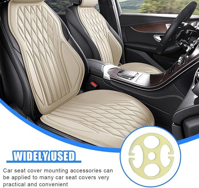 Car Seat Cover Plum Plate Metal Hooks, Card Fixed Fastener Buckle Replacement with 24 Metal Car Seat Hooks Locking Clip & 24 Plastic Chucks, Vehicle Seat Cover Accessories (48Pcs/Yellow)