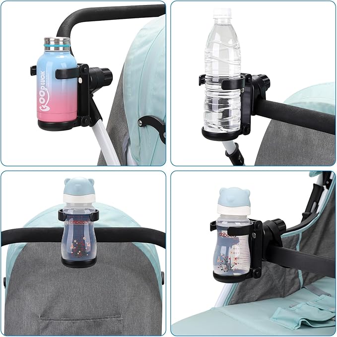 Accmor Stroller Cup Holder, Foldable Universal Cup Holder, 360 ° Rotatable Bottle Holder for Stroller, Bike, Wheelchair, Walker, Scooter ﻿