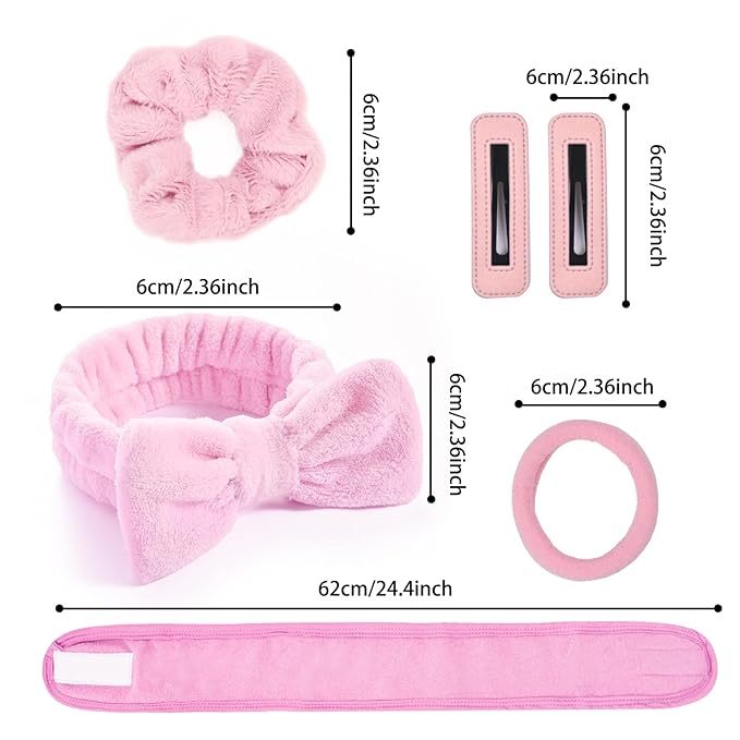 Spa Gift Set: Bubble Headband, Face Wash Headband, Skin Care Wristbands for Ladies and Women