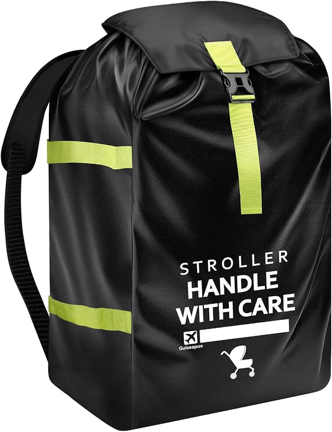 Upgrade Stroller Bag for Airplane: 46" H x 24" W x 15" D Large Stroller Cover with Shoulder Handle for Air Travel, Travel Essentials for Single, Double, Jogging Stroller, Chicco, UPPAbaby, Evenflo