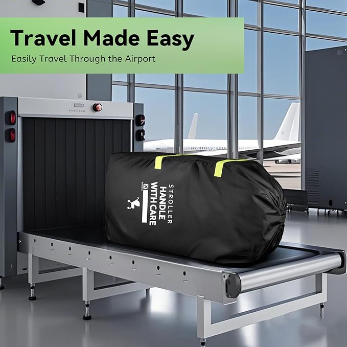 Guiseapue Stroller Bag for Airplane: Airplane Travel Essentials, Stroller Cover for Air Travel, 46" H x 21" W x 13" D for Single, Double, Jogging Stroller, Nuna Doona Cybex Mockingbird Uppababy