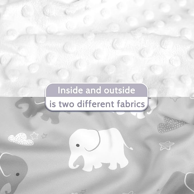 Baby Carseat Seat Cover Boys, Winter Carseat Canopy, Cozy & Warm Cover with Zipper Peep Windows, Infant Minky Carrier Cover, Soft Breathable, Baby Must Have, Grey Elephant