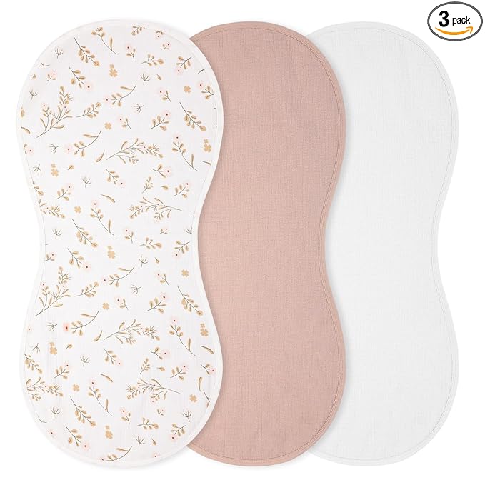 Hahafelt 3 Pcs Changing Pad Liners Fits in Peanut Shape Changing Pad Waterproof Diaper Mats Organic Cotton Peanut Mats are Warm on a Baby's Back, Washable Reusable(Print Style,Beige)