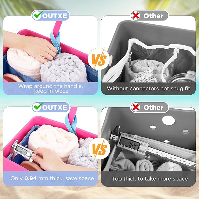 OUTXE Beach Bag Organizer Compatible with X Large Bogg Bag Accessories Inserts, Lightweight Mesh Insert Divider Pouch for Original XL Bogg Bags, Beach Tote Bags Insert for Organizing