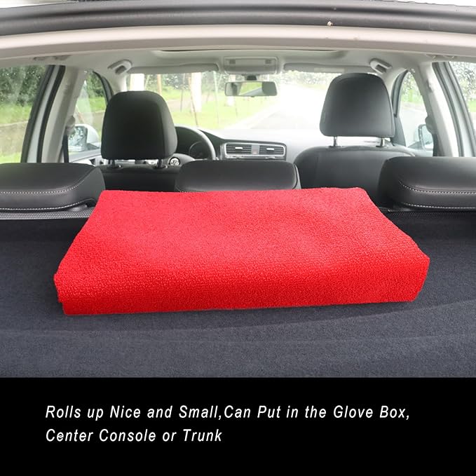 LoyaGour Car Seat Cover Protector Front Seats,for Gym Workout,Running,Swimming,Beach and Hiking,Waterproof Sweat Towel Bucket Seat Covers for Cars SUV Trucks (Red, 2Pcs)