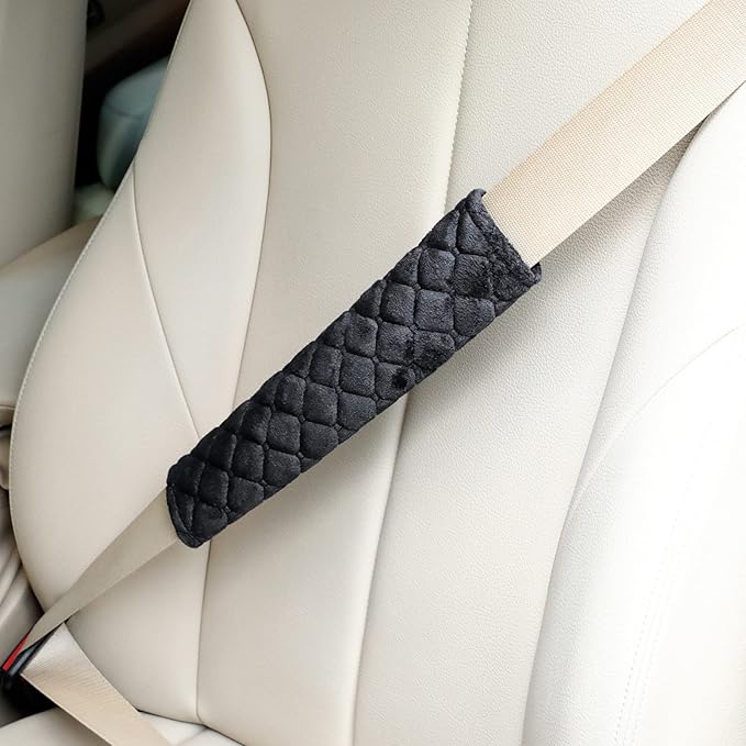 Tatuo 4 Pack Seat Belt Cover Extra Long Seat Belt Pads for Car Soft Comfort Shoulder Strap Covers Harness Pads Helps Protect Your Neck and Shoulder(11.8 Inch,Black)