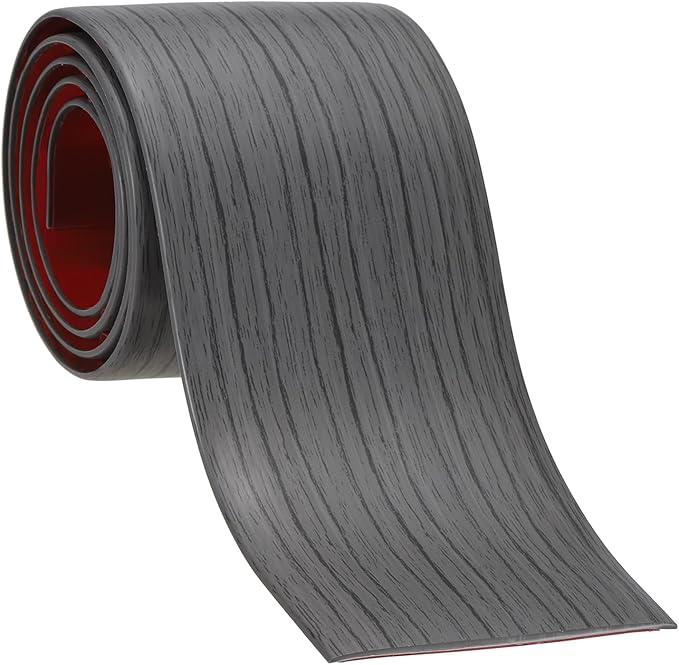 PATIKIL Vinyl Laminate Floor Transition Strip, Dark Gray Grain, 3 in x 3 Ft, Flat Divider for Floor Gaps, Doorways, Carpet, Tiles