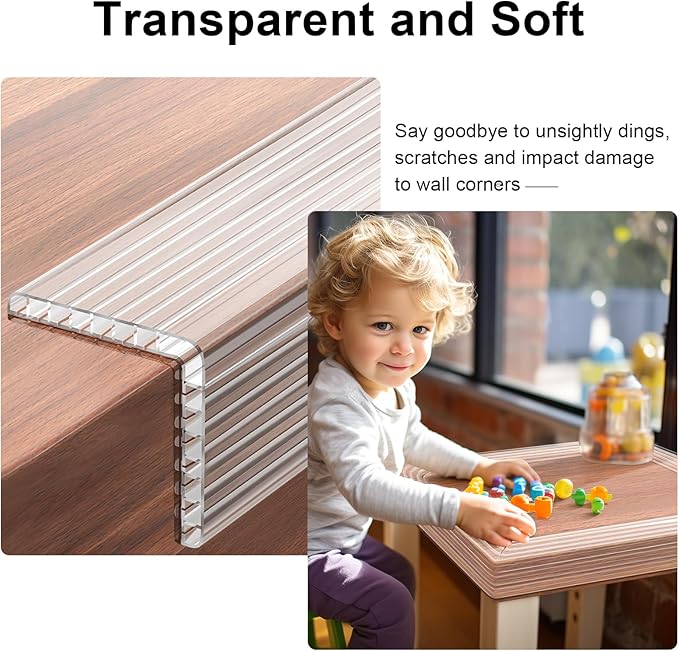 Baby Proofing13.2ft Long (0.9" Wide),Clear Corner Protectors,Soft Edge Protectors Corner Guards Furniture Corner&Edge Safety Bumpers with Upgraded Strong Adhesive for Sharp Furniture & Table Edges