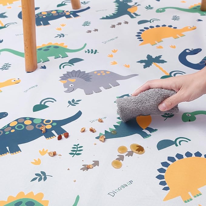 Splat Floor Mat for Under High Chair/Arts/Crafts by CLCROBD, 51" Waterproof Anti-Slip Food Splash Spill Mess Mat, Washable Portable Picnic Mat and Table Cloth