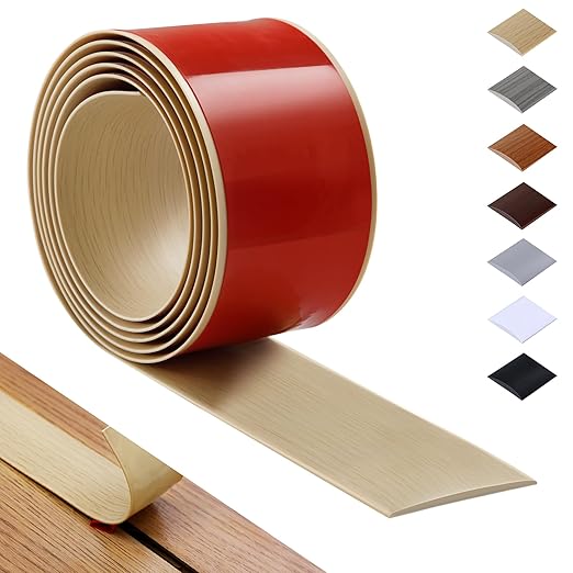 bnell Bnell Floor Transition Strip Self Adhesive Vinyl Laminate Floor Cover Strip 3" Floor Flat Divider Strip for Joining Floor Gaps and Doorway Transitions (3.3Ft, 7.6cm, Maple Grain)