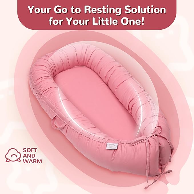 EAQ Baby Lounger, Infant Lounger for Newborn,Portable Baby Nest Cover Breathable & Soft, Newborn Essentials