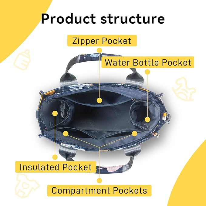 PHEBEN Small Diaper Bag Tote Waterproof Travel Mini Diaper Bag Multi-Function Baby Handbag Crossbody Purse(Cat Paradise)