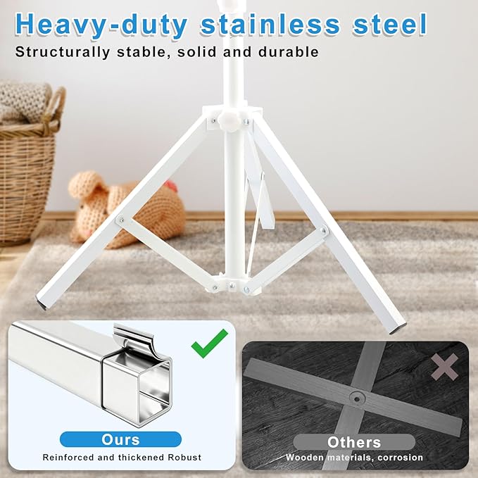 Baby Crib Mobile Arm,Mobile Hanger for Crib 56-78" Adjustable Height Top Can Rotate 180° Suitable for Baby Girls Boys Stainless Steel Material Sturdy and Stable Base