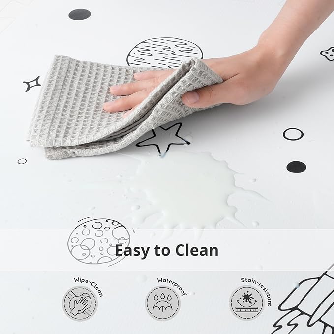 PIGLOG Baby Play Mat, 72x48-Inch Baby Foam Play Mat,6-Piece Interlocking Foam Floor Tiles for Toddlers, Waterproof,Floor Mats for Kids,Baby Foam Play Mat for Babies & Toddlers, Crawling Mat(Space)