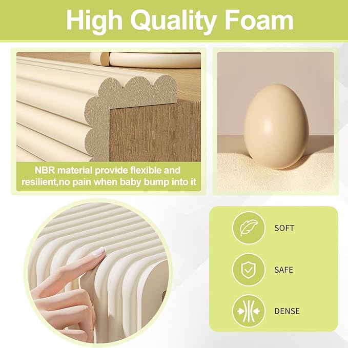 Baby Proofing Wall Corner Protector,Edge Guard Corner Protector,6.56ft Thinken Soft Corner Protectors Pre-Taped Soft Rubber Foam Edge Cushion for Furniture (Black, 6.56Ft x 7.8" W x 0.47" Th)