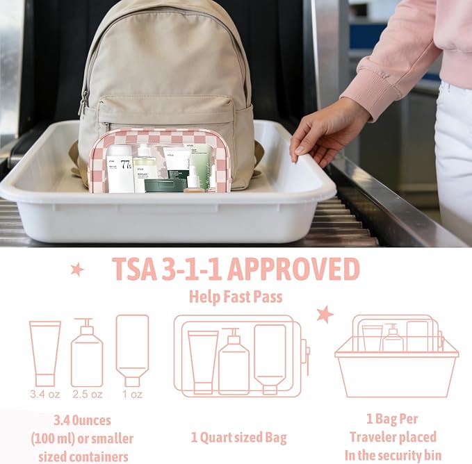 YOPCDJ 5PCS Diaper Bag Organizer Pouch Set, TSA Approved Toiletry Bag, Clear Waterproof TPU Makeup Bag Set Travel Organizer Bags for Women and Kids
