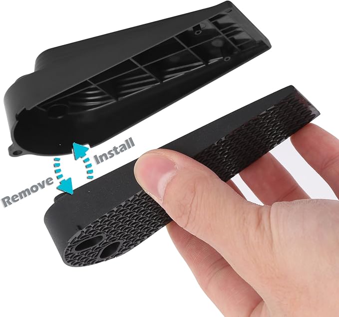 16Pcs Black Door Stoppers 2-in-1 Soft Rubber & Hard Plastic Design - Non-Scratch Finger Protector, Flexible Floor Gap Wedge for Home/Office, Modern Durable Door Stop Set.